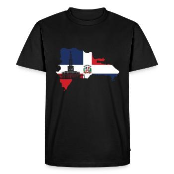 Dominican Republic Flag - Men's Premium Organic T-Shirt - black - Front - Nico (187cm)