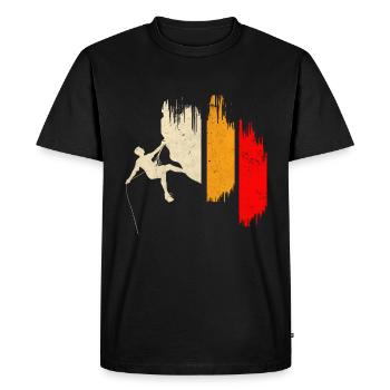 Climbing Retro - Men's Premium Organic T-Shirt - black - Front - Nico (187cm)