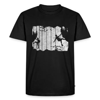 Climbing Friends - Men's Premium Organic T-Shirt - black - Front - Nico (187cm)