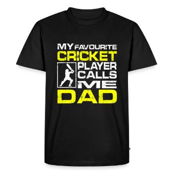 Cricket dad - Men's Premium Organic T-Shirt - black - Front - Nico (187cm)