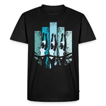 synchronous swimming retro - Men's Premium Organic T-Shirt - black - Front - Nico (187cm)