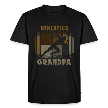 Athletics Grandpa - T-shirt Premium bio Homme - noir - Devant - Nico (187cm)