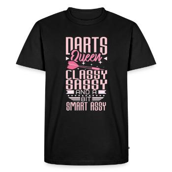 Reine des fléchettes - T-shirt Premium bio Homme - noir - Devant - Nico (187cm)