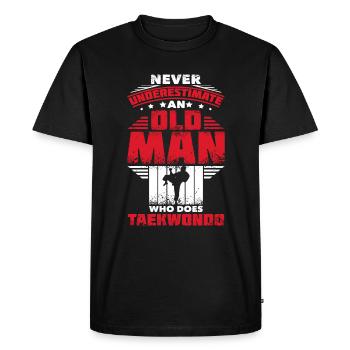 Taekwondo old man - T-shirt Premium bio Homme - noir - Devant - Nico (187cm)