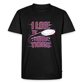 Frisbee throw things - Men's Premium Organic T-Shirt - black - Front - Nico (187cm)