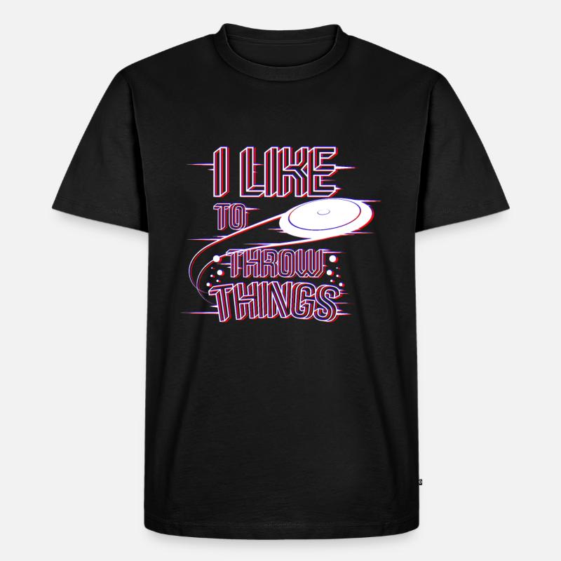 Frisbee throw things - Männer Premium Bio T-Shirt - Schwarz