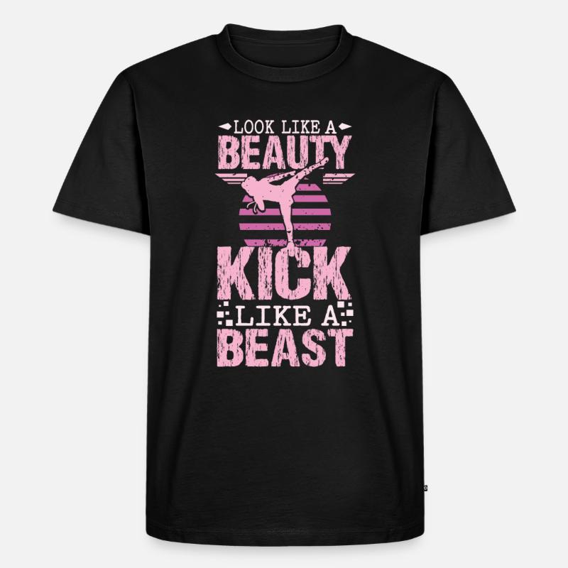 Karate beauty - Männer Premium Bio T-Shirt - Schwarz