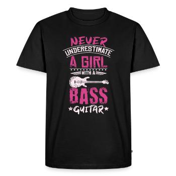 Bass Girl - T-shirt Premium bio Homme - noir - Devant - Nico (187cm)
