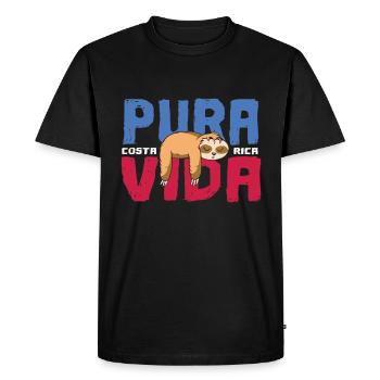 Pura vida Paresseux - T-shirt Premium bio Homme - noir - Devant - Nico (187cm)