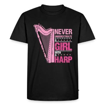 Girl with a Harp - T-shirt Premium bio Homme - noir - Devant - Nico (187cm)