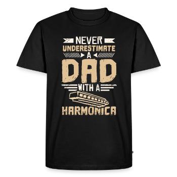 Harmonica Papa - Men's Premium Organic T-Shirt - black - Front - Nico (187cm)