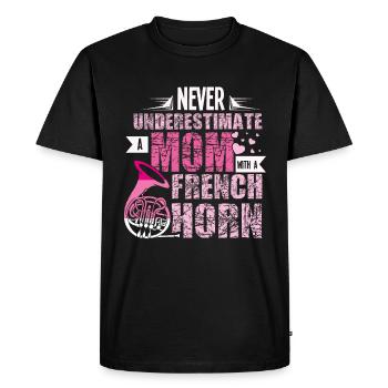Maman avec une corne Français - T-shirt Premium bio Homme - noir - Devant - Nico (187cm)