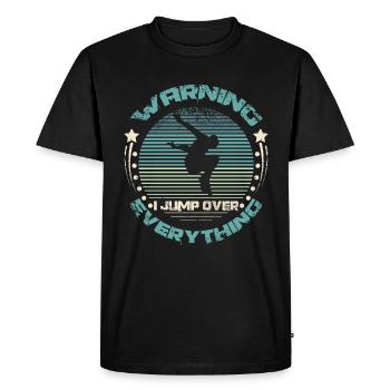 Attention je saute par-dessus tout Parkour - T-shirt Premium bio Homme - noir - Devant - Nico (187cm)