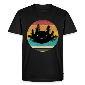 Retro Axolotl Funny Design pour les enfants Maman Papa - T-shirt Premium bio Homme - noir - Devant - Nico (187cm)