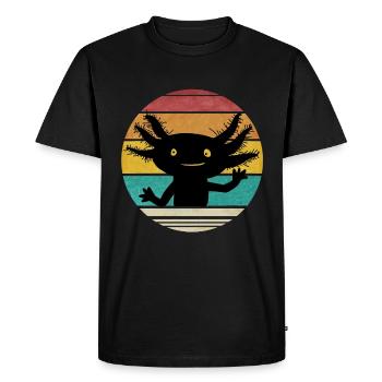 Axolotl Rétro Amphibiens Art Cadeau Enfants Adolescents - T-shirt Premium bio Homme - noir - Devant - Nico (187cm)