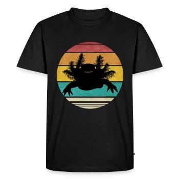 Axolotl Gift Retro Ambystoma Logo de bien-être animal - T-shirt Premium bio Homme - noir - Devant - Nico (187cm)