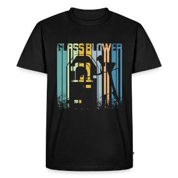 Vintage Retro Glassblowers - Men's Premium Organic T-Shirt - black - Front - Nico (187cm)