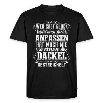 Dackel Hund Glück Lustig Hunde - Männer Premium Bio T-Shirt - Schwarz - Vorne - Nico (187cm)