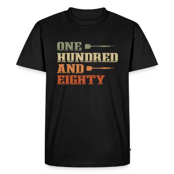 180 Joueurs de fléchettes Fléchettes vintage - T-shirt Premium bio Homme - noir - Devant - Nico (187cm)