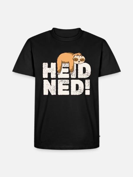 Bayrisches Faultier Hei Ned - Männer Premium Bio T-Shirt - Schwarz
