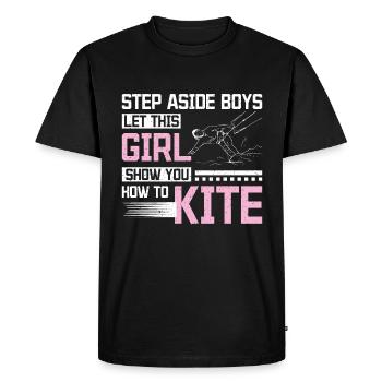 kitesurf cette fille vous montrer comment faire du kite - T-shirt Premium bio Homme - noir - Devant - Nico (187cm)