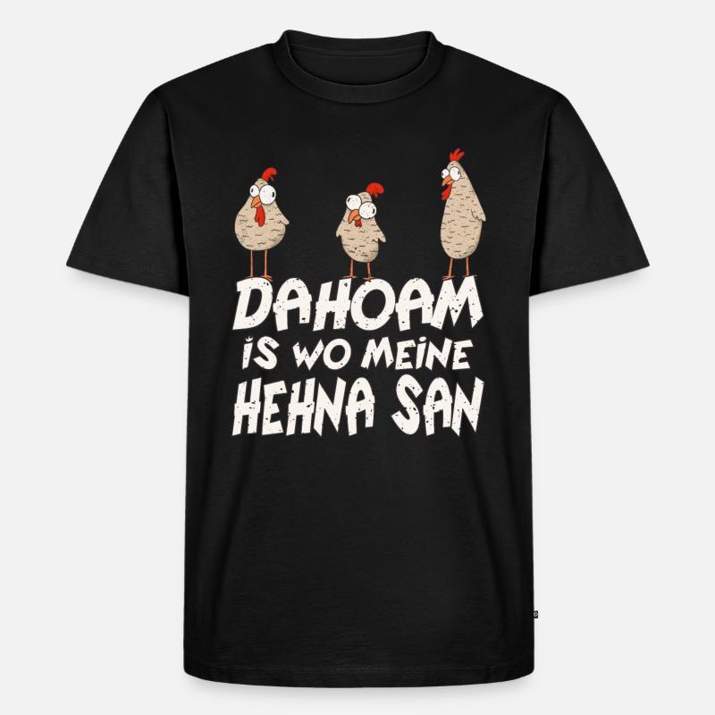 Bayrisch Hehna bauer huhn - Männer Premium Bio T-Shirt - Schwarz