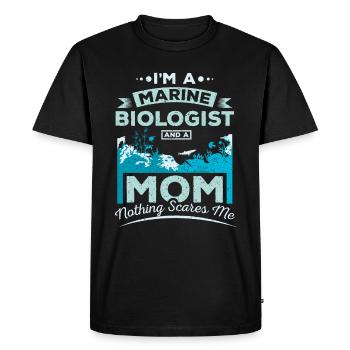 Mère biologiste marine - T-shirt Premium bio Homme - noir - Devant - Nico (187cm)