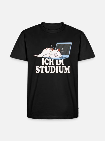 Ich im Studium schlafende katze - Männer Premium Bio T-Shirt - Schwarz