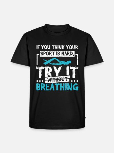 Sport without breathing Freediving - Men's Premium Organic T-Shirt - black