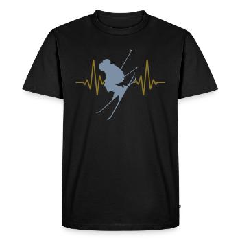 Heartbeat Alpine Skiing | Colors can be changed - Men's Premium Organic T-Shirt - black - Front - Nico (187cm)