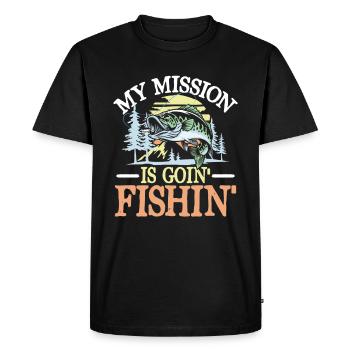 Pêcheurs et pêcheurs dans le sport de la pêche Petri Heil - T-shirt Premium bio Homme - noir - Devant - Nico (187cm)