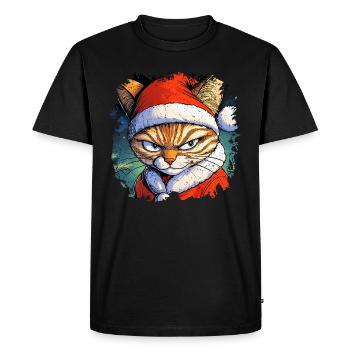 Chats Noël - T-shirt Premium bio Homme - noir - Devant - Nico (187cm)