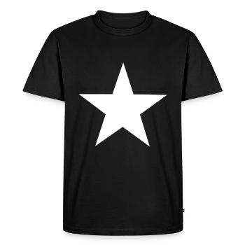 Weißes symbolisches Mode Trend Stern Geschenk - Männer Premium Bio T-Shirt - Schwarz - Vorne - Nico (187cm)