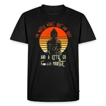 I'm mostly peace light and a little go yoga - Men's Premium Organic T-Shirt - black - Front - Nico (187cm)