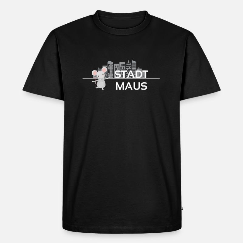 Stadtmaus Skyline Geschenkidee - Männer Premium Bio T-Shirt - Schwarz