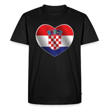 Coeur de la Croatie | Cadeau du drapeau croate - T-shirt Premium bio Homme - noir - Devant - Nico (187cm)