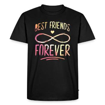 meilleurs amis pour toujours coeur coloré - T-shirt Premium bio Homme - noir - Devant - Nico (187cm)