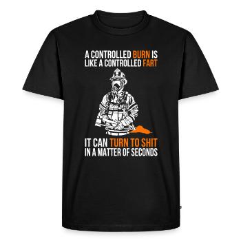 Funny Fire Department Pompier Protection Incendie Furtz - T-shirt Premium bio Homme - noir - Devant - Nico (187cm)