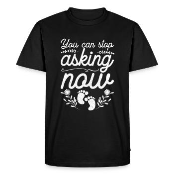 Annonce de grossesse drôle mère - T-shirt Premium bio Homme - noir - Devant - Nico (187cm)