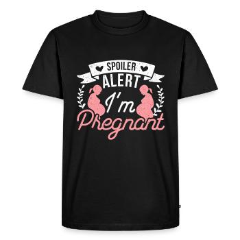 Je suis enceinte - Drôle Grossesse Bébé - T-shirt Premium bio Homme - noir - Devant - Nico (187cm)
