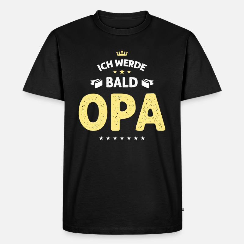 Ich werde bald Opa - Männer Premium Bio T-Shirt - Schwarz