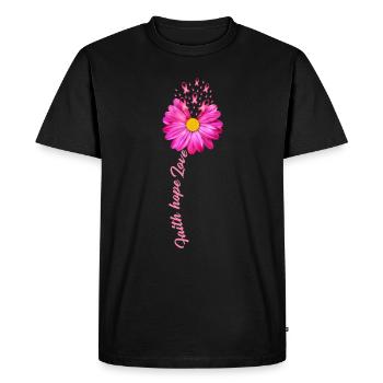 Cancer du sein cancer du ruban fleur rose - T-shirt Premium bio Homme - noir - Devant - Nico (187cm)