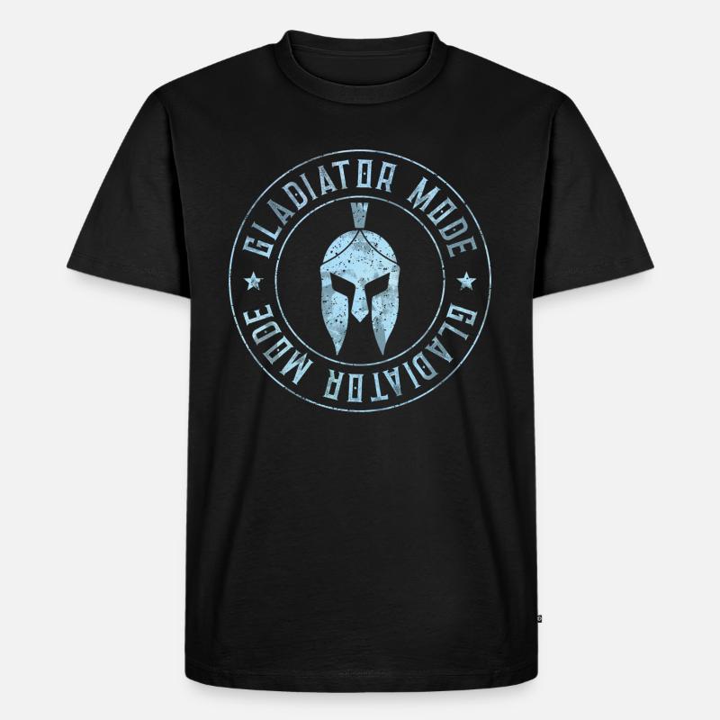 spartaner helm gladiator - Männer Premium Bio T-Shirt - Schwarz
