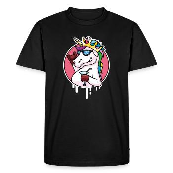 Fête de la licorne - T-shirt Premium bio Homme - noir - Devant - Nico (187cm)