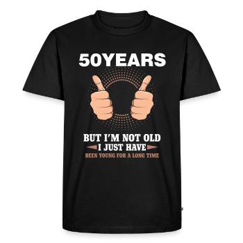 50e anniversaire drôle 50 ans jeune cadeau drôle - T-shirt Premium bio Homme - noir - Devant - Nico (187cm)