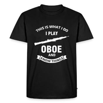 Hautbois musique hautboïste drôle disant instrument musicien - T-shirt Premium bio Homme - noir - Devant - Nico (187cm)