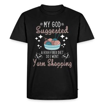 Knitting crochet sewing needle knitter crochet woman - Men's Premium Organic T-Shirt - black - Front - Nico (187cm)