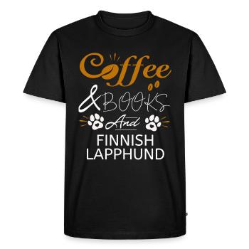 Finnish Lapphund Coffee Books Dogs Lapphunds - Men's Premium Organic T-Shirt - black - Front - Nico (187cm)