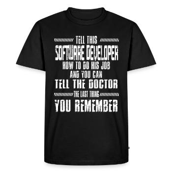 Computer Software Developer Code Programming - Men's Premium Organic T-Shirt - black - Front - Nico (187cm)