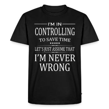 Controlling Finance Accounting Controller - Men's Premium Organic T-Shirt - black - Front - Nico (187cm)